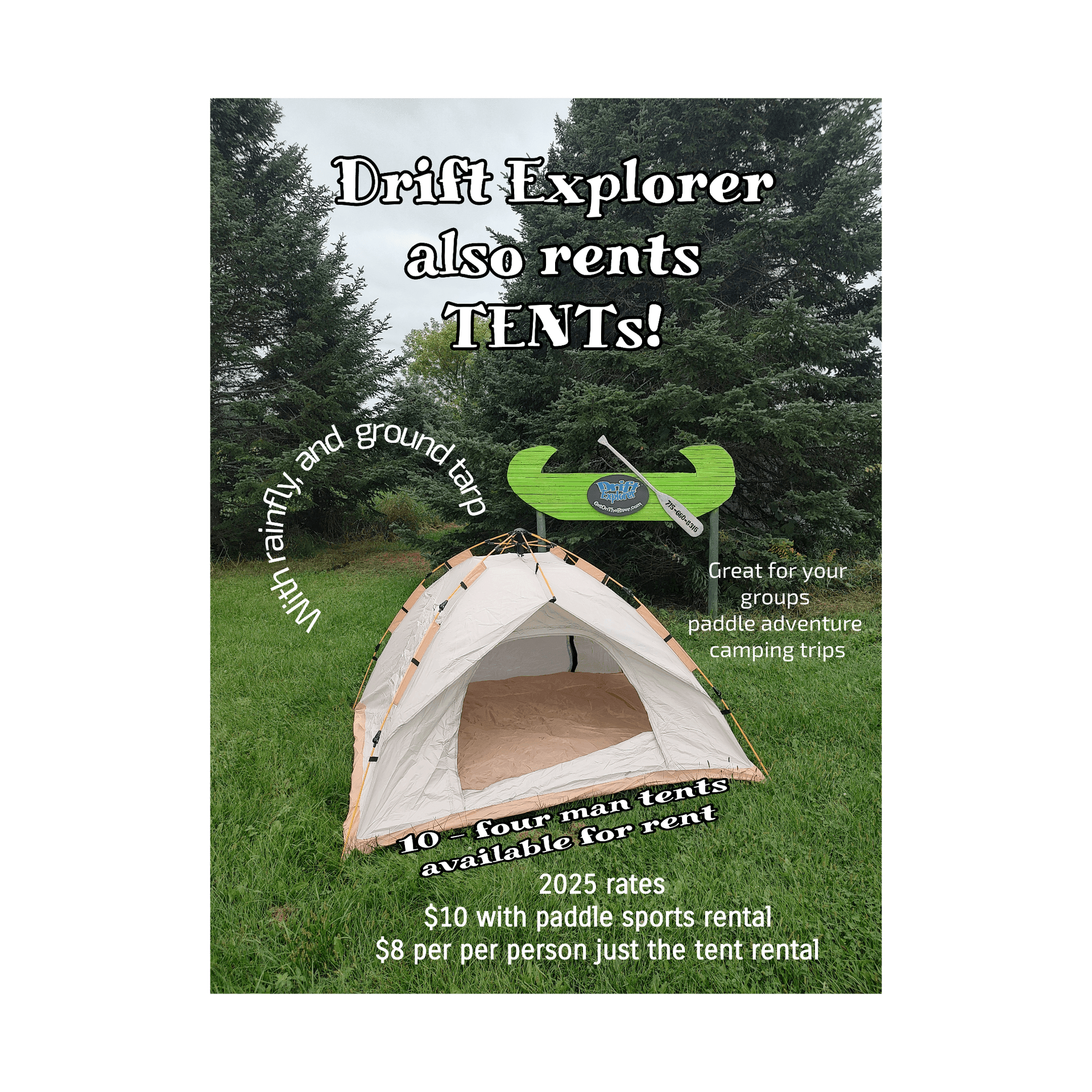 Tent rentals and Group Camping Packages